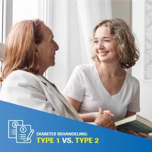 De verschillen in behandeling van diabetes type 1 en type 2